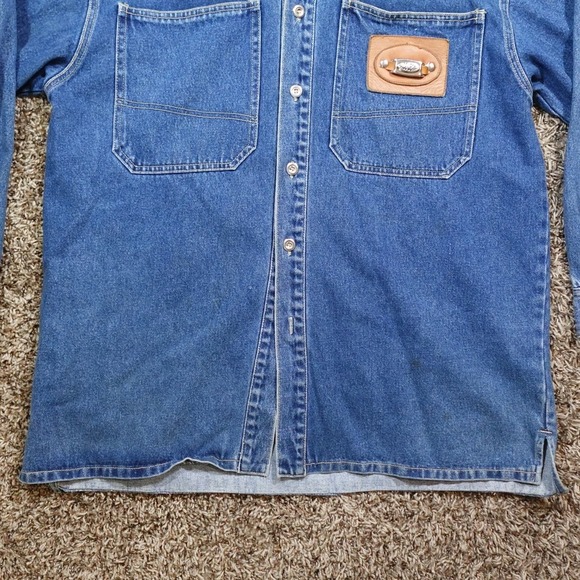 Paco Denim Jacket Mens Size M Long Sleeve Button Front Pocket Blue Cotton - Picture 3 of 13